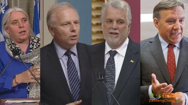 Quebec polical leaders, (2018 election) (CTV News).jpg