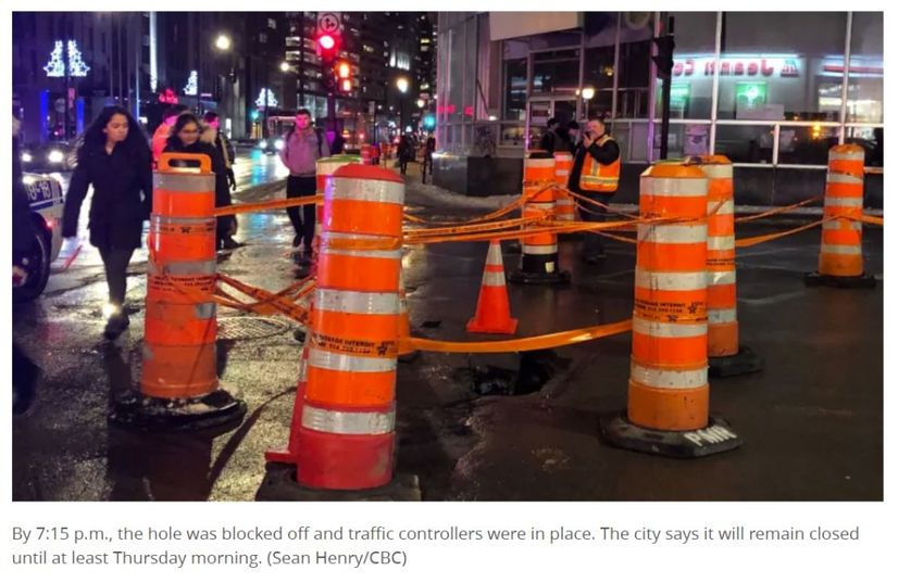 突发！蒙特利尔市中心街道出现大洞，宣布车道紧急关闭-2.jpg