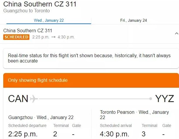 加拿大当局查找确诊新冠患者同机CZ311乘客-2.jpg