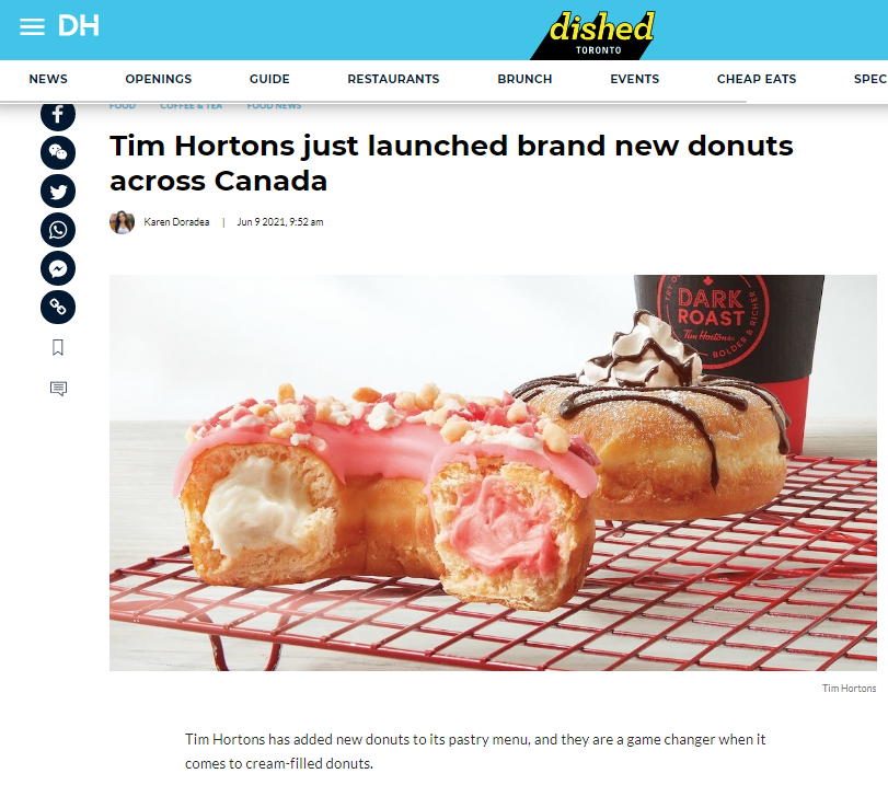 Tim Hortons出新品了！草莓甜甜圈，香草奶油泡芙！有点梦幻-1.png