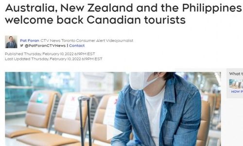 加拿大人很快就能去澳洲、新西兰、菲律宾旅行