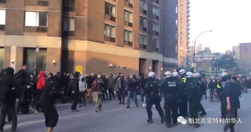 蒙特利尔​再举行反宵禁大游行，大批警员出动，多人被捕-9.jpg