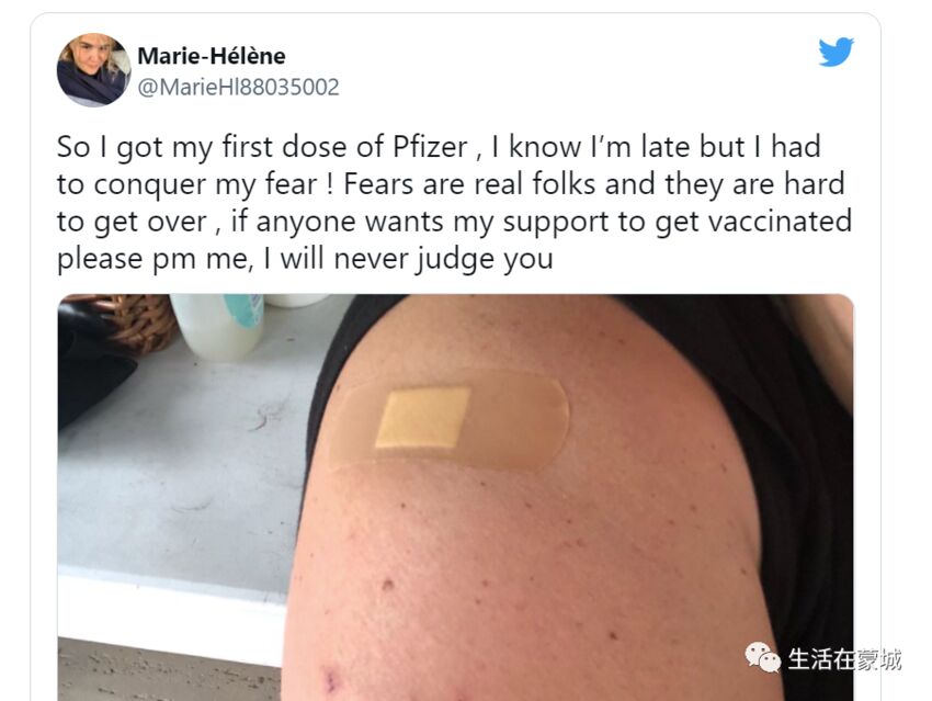 蒙特利尔女子极度恐惧接种疫苗 进出诊所10次 最终克服-1.jpg