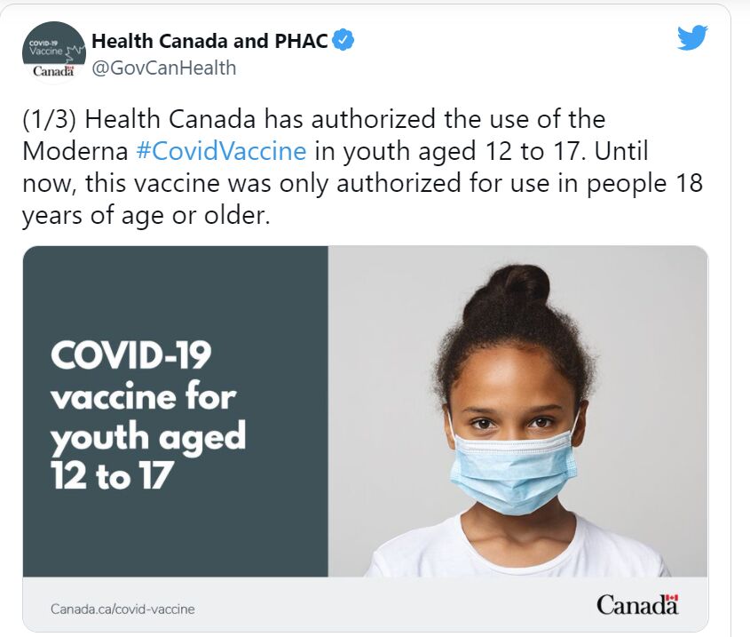 魁省增612例！Moderna疫苗获批用于12至17岁青少年-1.jpg