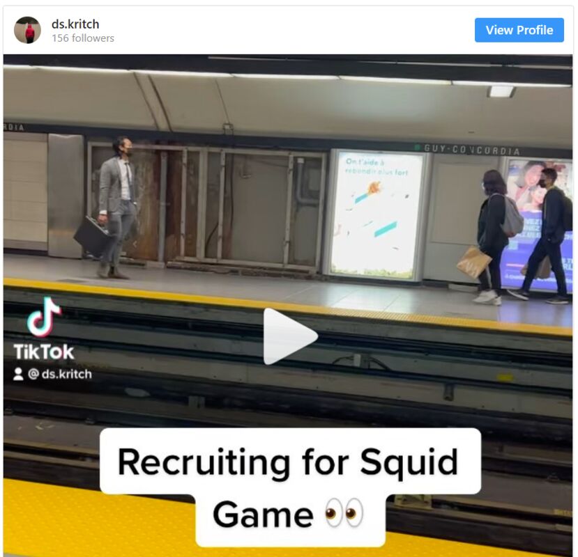 有人在蒙特利尔地铁站招募“鱿鱼游戏”玩家，这家店火了-4.jpg
