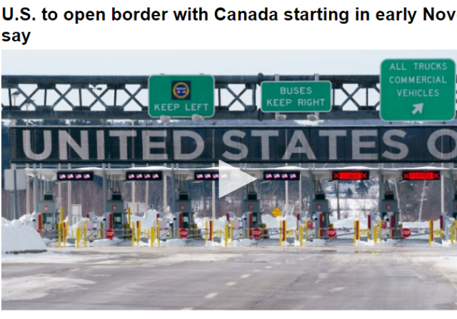 重磅！美国加拿大边境将于11月初重开！-1.png