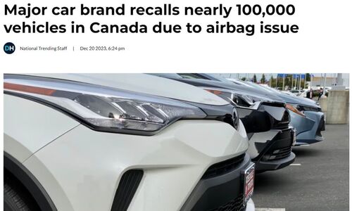 车主注意！丰田 Toyota 在加拿大召回近10万辆汽车