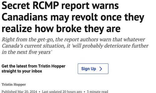 RCMP警告：加拿大未来五年会恶化！恐陷入动荡