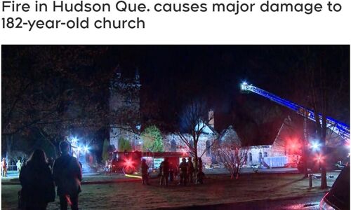 魁省近200年历史的教堂发生重大火灾 损失严重