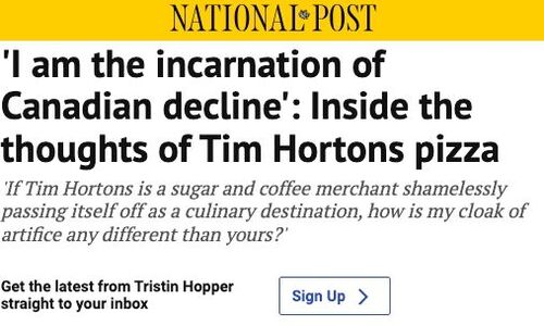 加拿大衰落的化身 Tim Hortons卖披萨被狂吐槽