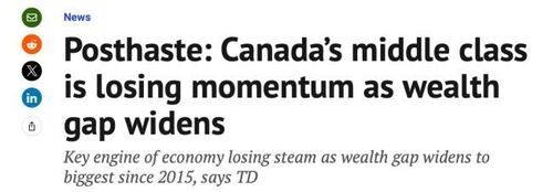 警告！加拿大贫富差距达10年之最！中产背债沉重