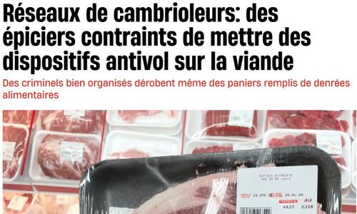 魁省一些超市在肉上安装防盗装置