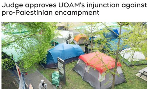 魁省法官批准了 UQAM 对亲巴勒斯坦营地的禁令