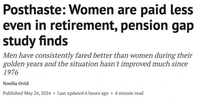 不公平！加拿大养老金性别差距严重！女性吃大亏