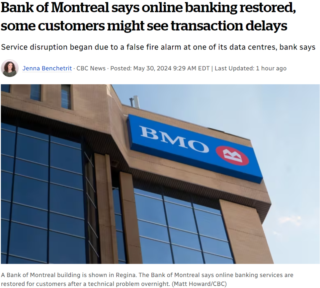 蒙特利尔银行网上服务大瘫痪！