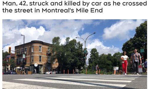 蒙特利尔一名男子过马路时 被汽车撞倒身亡