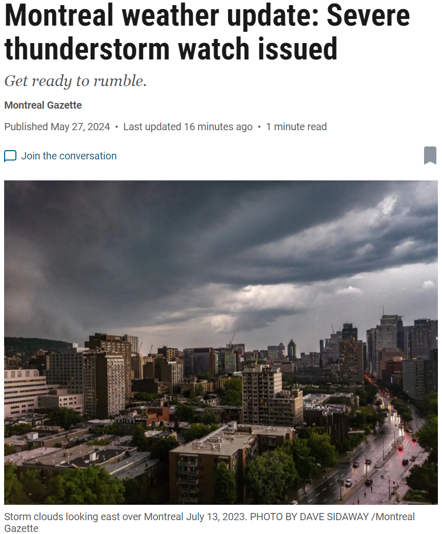 魁省多地龙卷风警报、严重雷暴预警生效!已有超过50,000多户停电 ...