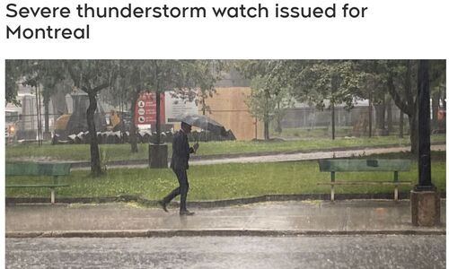 蒙特利尔严重雷暴警报：暴雨狂风、大冰雹！