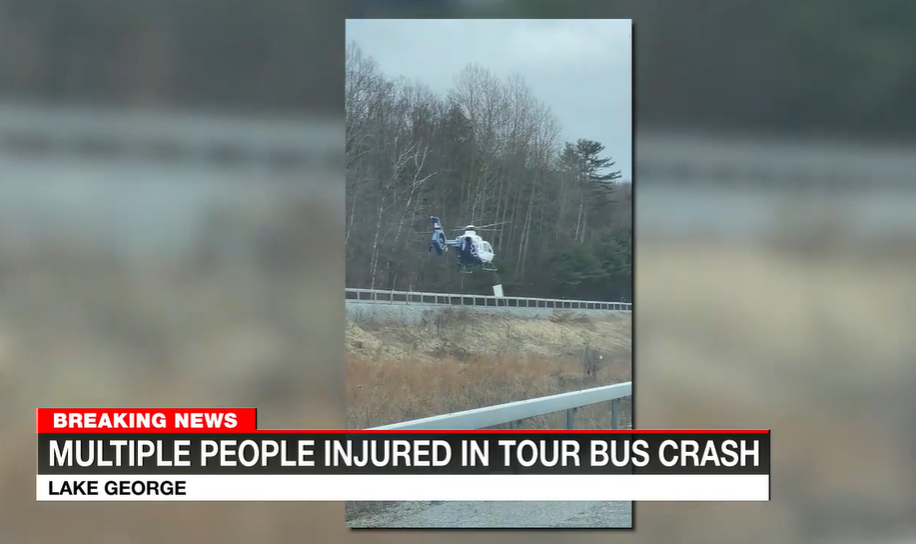 突发！蒙特利尔开往纽约的旅游大巴侧翻 已致1人死亡 数人受伤 ... ...