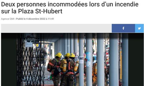 蒙特利尔著名商业大街商店发生火灾 两人被送往医院
