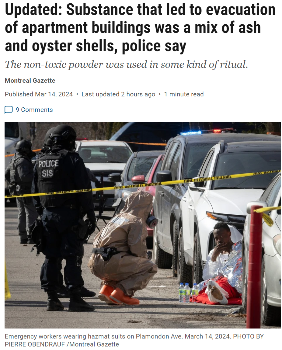 蒙特利尔公寓楼出现神秘“白色粉末” 被紧急疏散 特警队出动 ...