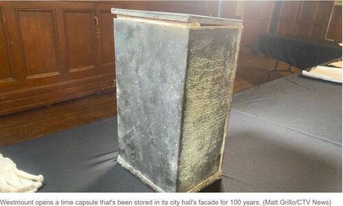 100年过去了 蒙特利尔Westmount打开储存了一个世纪的时间胶囊