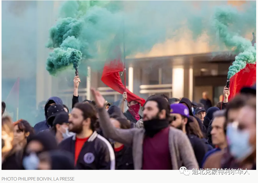 五一劳动节!蒙特利尔市中心接连爆发2场示威游行,上千人走上街头抗议 ...