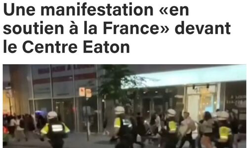 蒙特利尔市中心挤满人抗议 大量警员到场