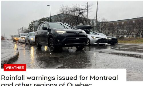 注意！加拿大环境部 向蒙特利尔等魁省多地发布降雨警报