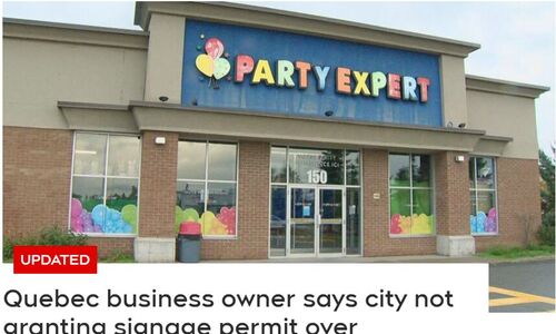 蒙特利尔南岸Brossard市拒发招牌许可 店主不满