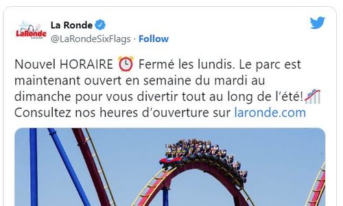 注意！蒙特利尔La Ronde游乐园 减少夏季运营时间
