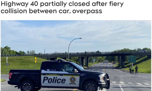 蒙特利尔高速路一辆特斯拉撞上立交桥 一名男子死亡 部分路段关闭 ... ...