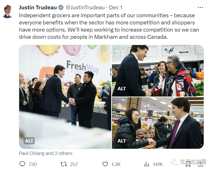 总理特鲁多突现华人超市和中餐馆 亲切握手合影！华人惊喜兴奋！ ...