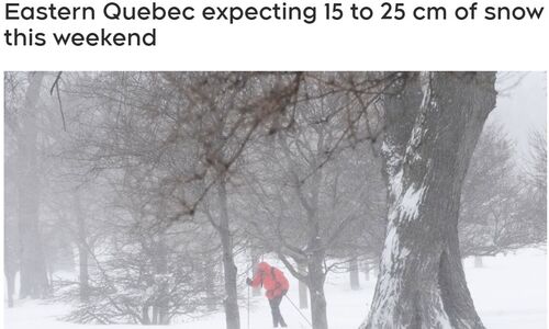 魁省这些地区本周末预计 将迎来25厘米降雪