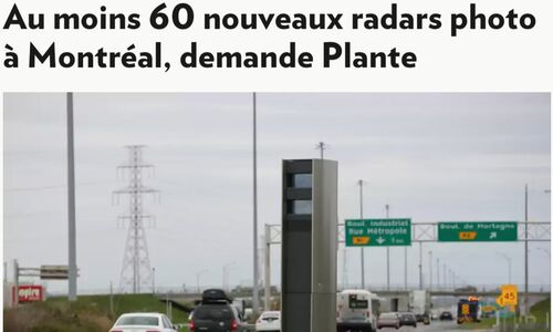 蒙特利尔市长：街道上至少再新增60台测速雷达