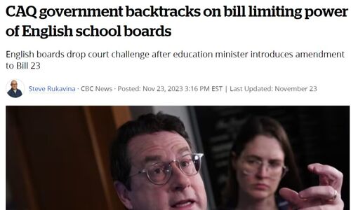 魁省政府这次又妥协了...英语校委会又赢一局