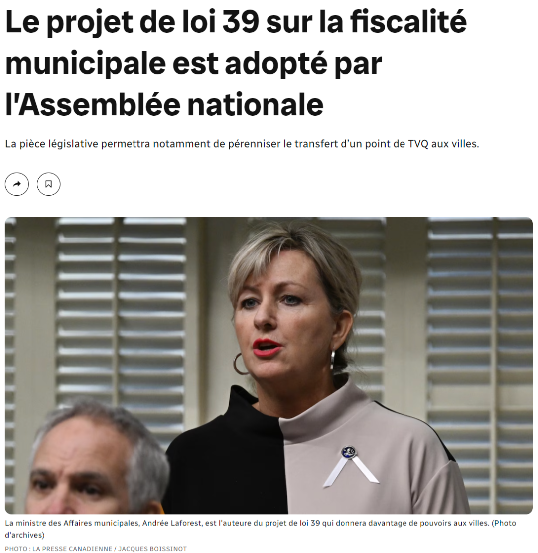 重磅！魁省通过一项法案，允许蒙特利尔等市政多项新的征税权力 ...