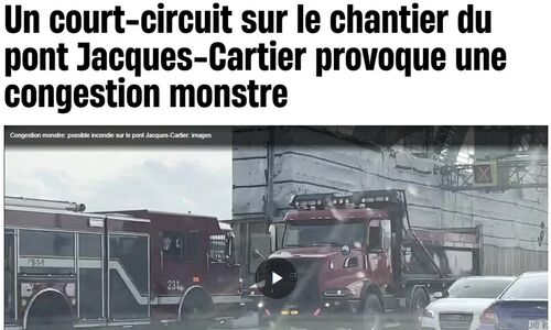 蒙特利尔Jacques-Cartier大桥上发生火灾 交通严重拥堵