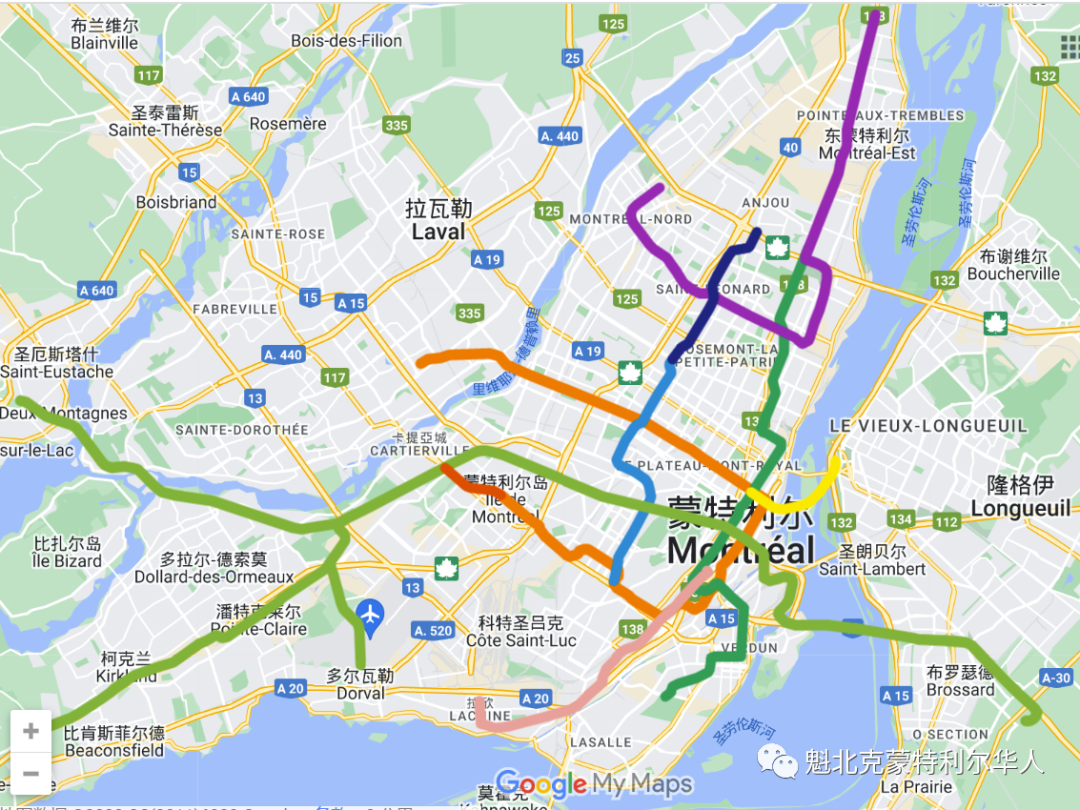 未来十年蒙特利尔地铁网可能会是什么样？看这张地图