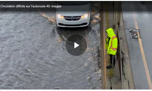 蒙特利尔今天暴雨后 部分地铁和高速路瘫痪 街道地下室被淹... ...
