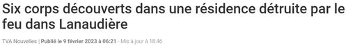 又一起重大惨剧！魁省一处住宅被完全烧毁 6人死亡 其中4名是儿童 ... ...