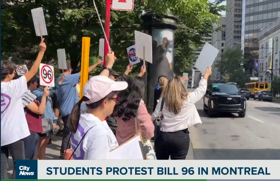 学生抗议96号法案！魁省移民部长相信麦大的“魔力” 不愁招不到学生 ... ...