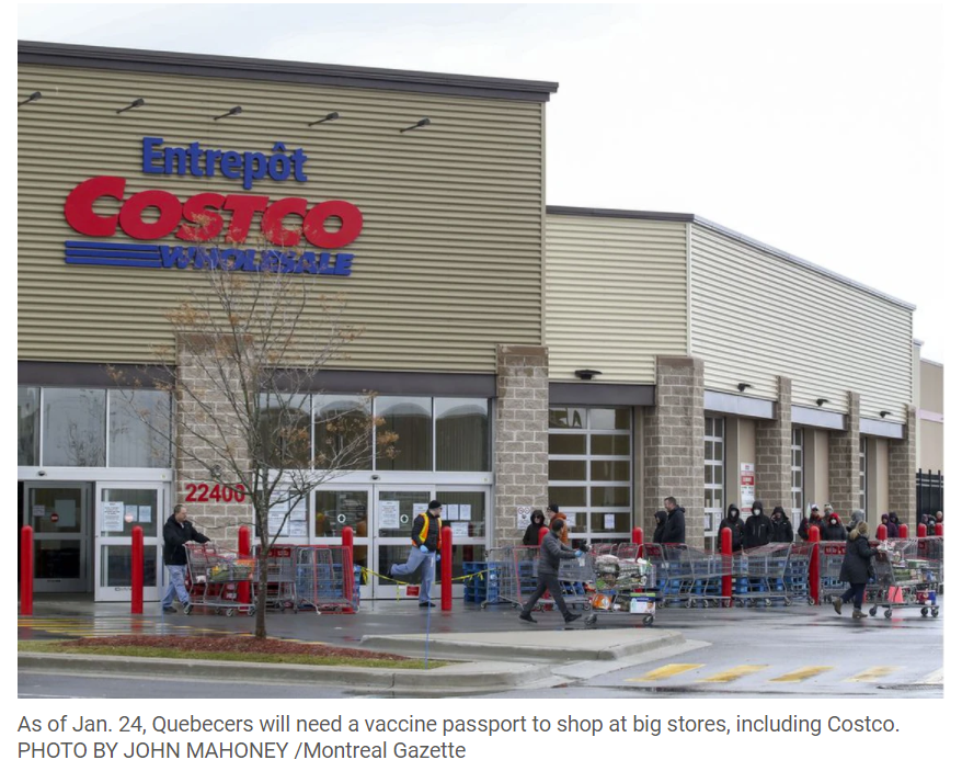 重磅!魁省新措施:没疫苗护照将进不了Costco、Walmart、Canadian Tire等店 …