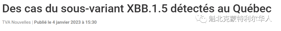 加拿大已确诊21例超强传染性的新变种XBB.1.5，魁省发现数例