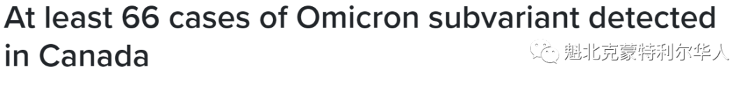 加拿大已发现至少66例"Omicron妹妹" 可能更具传染性