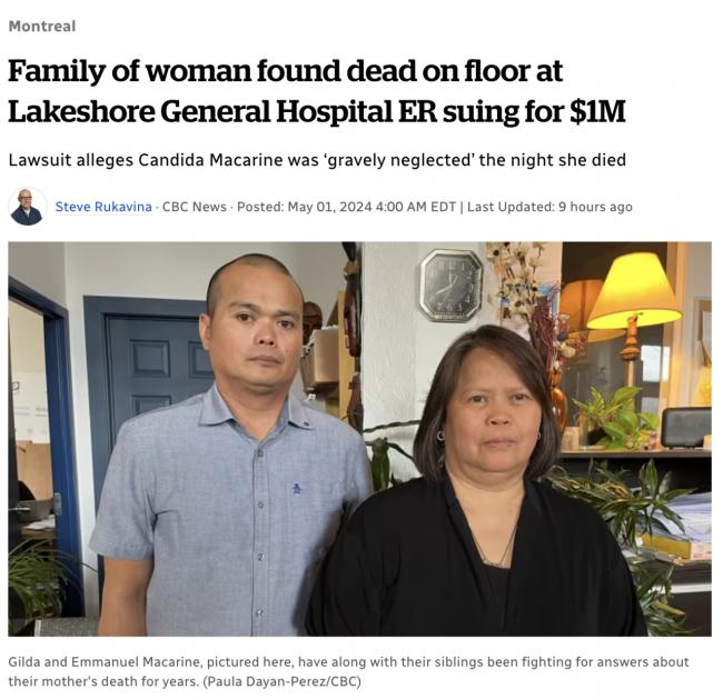 加拿大老年人在急救室身亡！医院隐瞒死亡状况